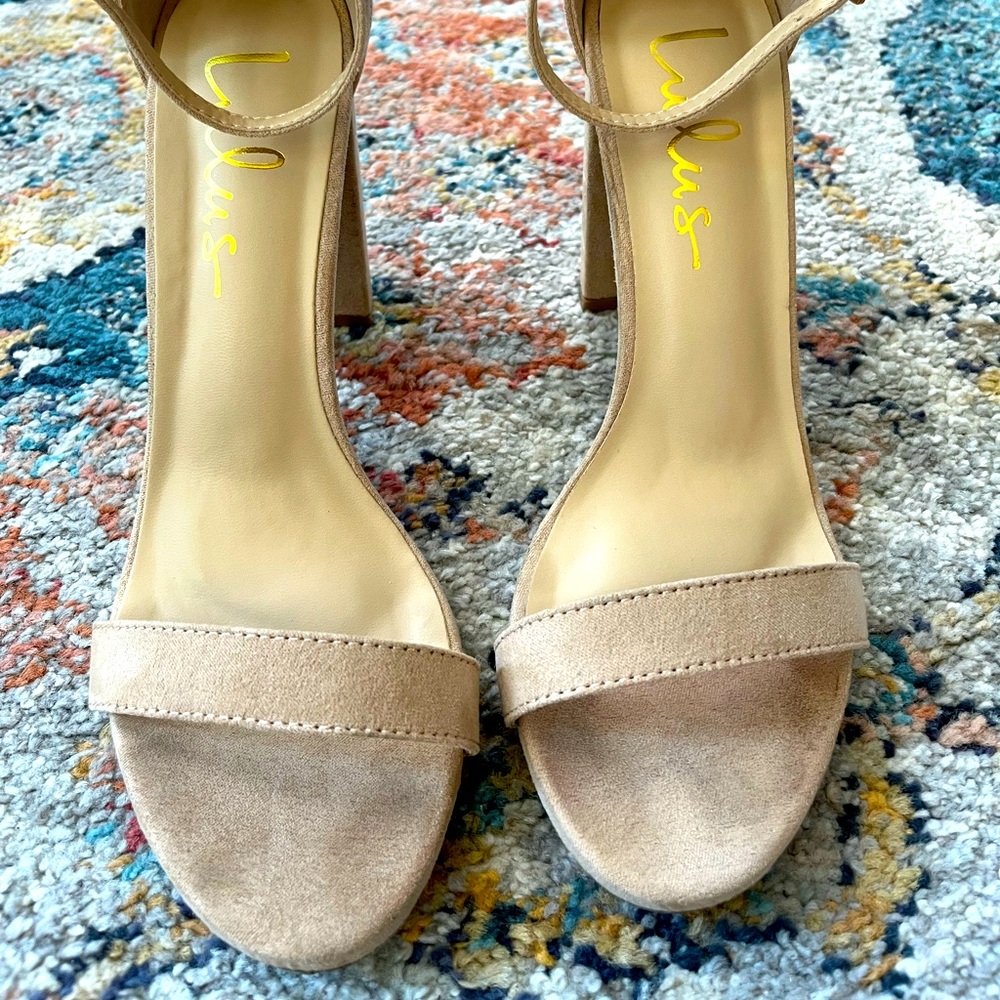 Lulus Taylor Natural Suede Ankle Strap Heels